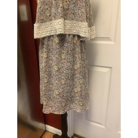 Judith March Crochet trim floral strapless mini dress size small - Picture 7 of 7